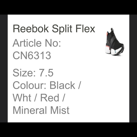 Reebok Size 7.5 Split Flex - Picture 6 of 6